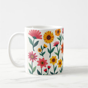 Caneca De Café Lâmpadas Florais Artísticas