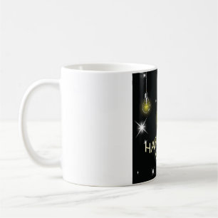 Caneca De Café Lâmpadas Modernas Brilhantes Feliz Ano Novo