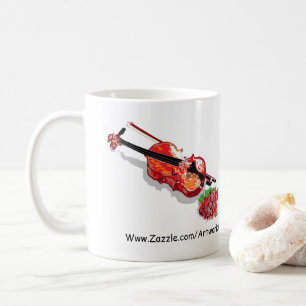 Caneca De Café Lâmpadas/Violino com Rosa