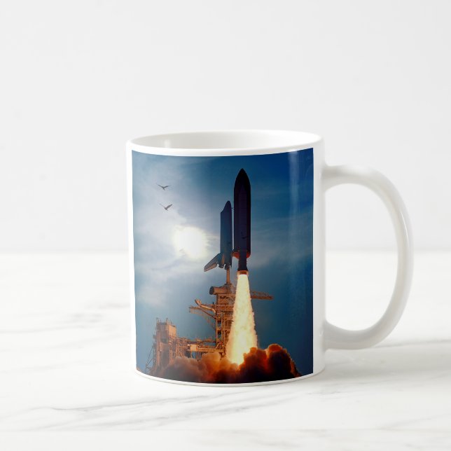 Caneca De Café Lançamento do Ônibus Espacial da NASA Discovery ST (Direita)