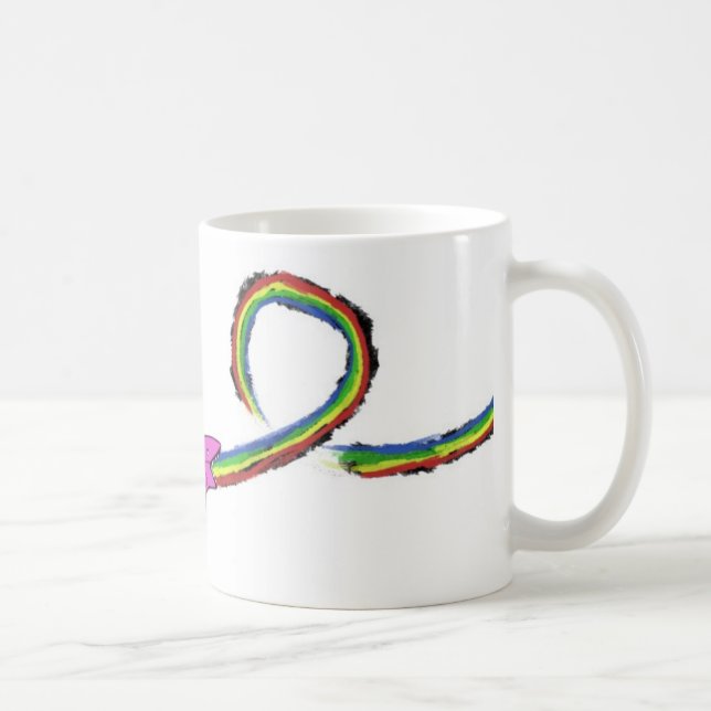 Caneca De Café Lance-acima do arco-íris do tubarão (Direita)