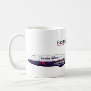 Caneca De Café Landor Retro Jumbo Jet Clássico Avia British Liver