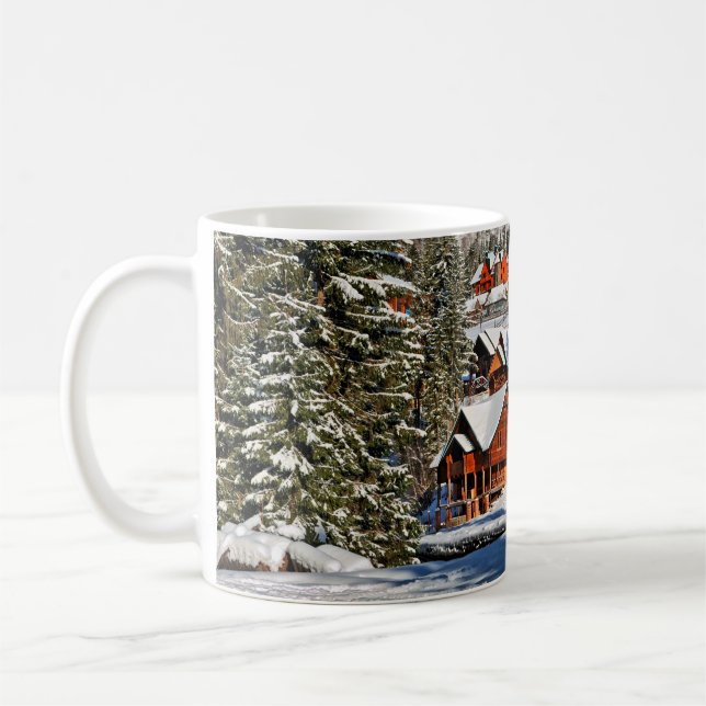 Caneca De Café Landscapemountain,ski,neve,inverno,ativo,ar,frio (Esquerda)