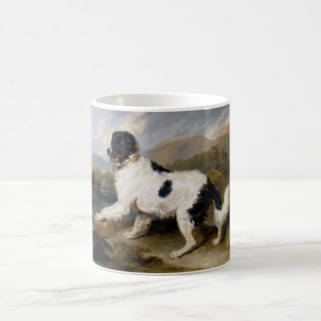 Caneca De Café Landseer Newfoundland Dog (Black and White Animal) (Centro)