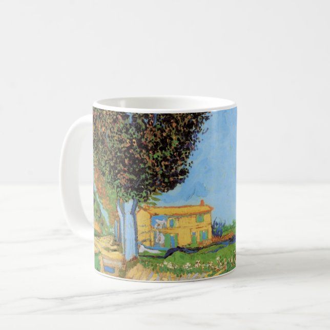 Caneca De Café Lane Near Arles por Vincent van Gogh (Frente Esquerda)