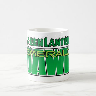 Caneca De Café Lanterna verde - logotipo esmeralda do alvorecer