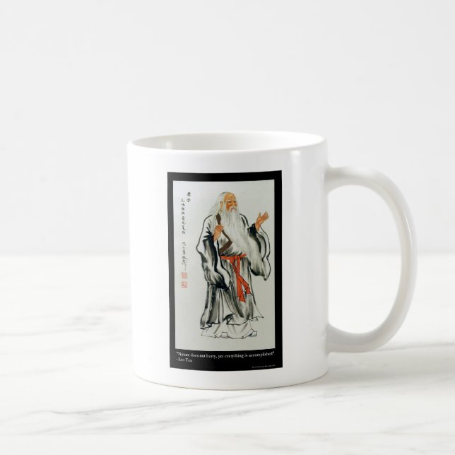 Caneca De Café Lao Tzu Nature Nunca Apressa Dicas E Camisetas (Direita)