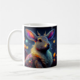 Caneca De Café Lapin lumineux et fleurs magiques