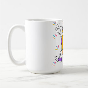 Caneca De Café Lápis Amigável Design de Volta às Aulas.