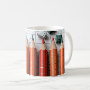 Caneca De Café Lápis coloridos são organizados para ilustrar a co