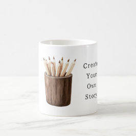 Caneca De Café Lápis Crie Sua Própria História