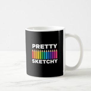Caneca De Café Lápis de Artista Bem Esboçado Desenho Esboçando