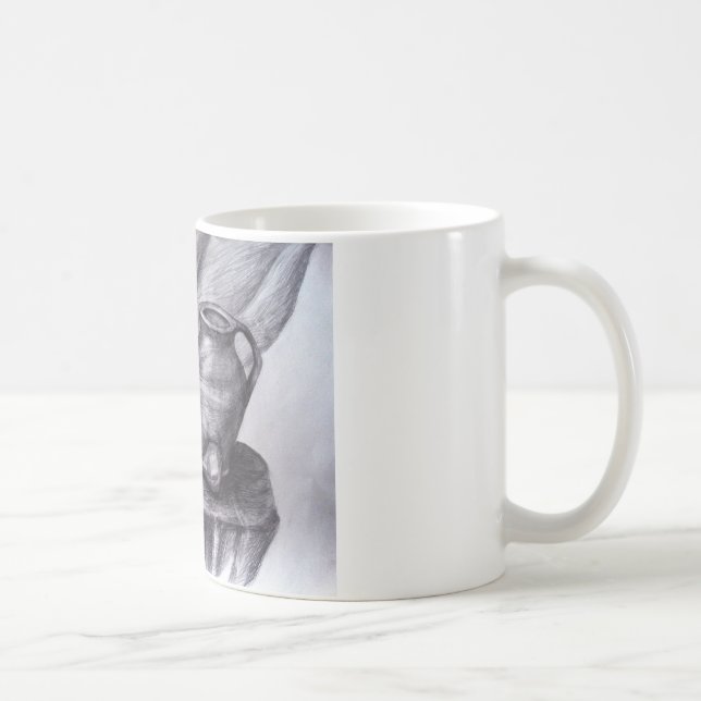 Caneca De Café Lápis de Vida Estática Desenhando Lúpulo Branco Cl (Direita)