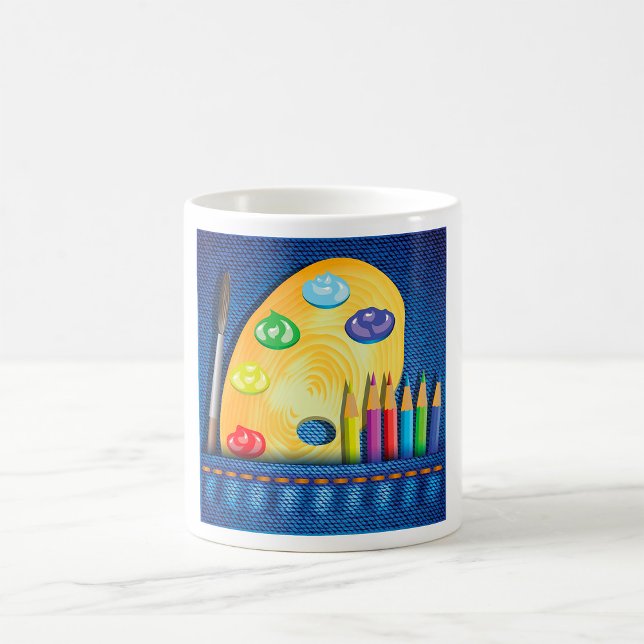 Caneca De Café Lápis E Pincel (Criador carregado)