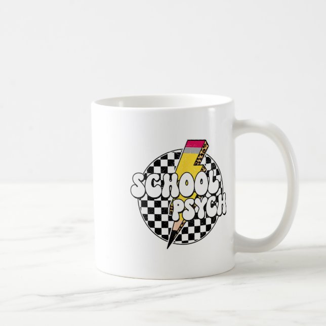 Caneca De Café Lápis Psicólogo Escolar Xadrez Raio (Direita)