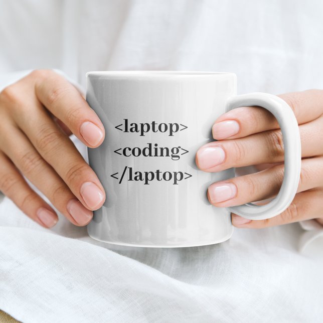 Caneca De Café Laptop Engraçado de Codificação (Criador carregado)