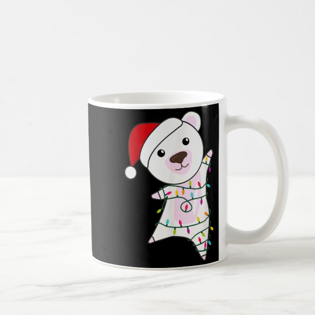 Caneca De Café Lar Bear Christmas Santa Claus Lights Lar Bears  (Direita)