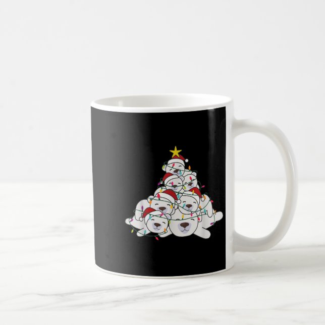 Caneca De Café Lar Bear Christmas Tree Funny Animal Christmas Lar (Direita)