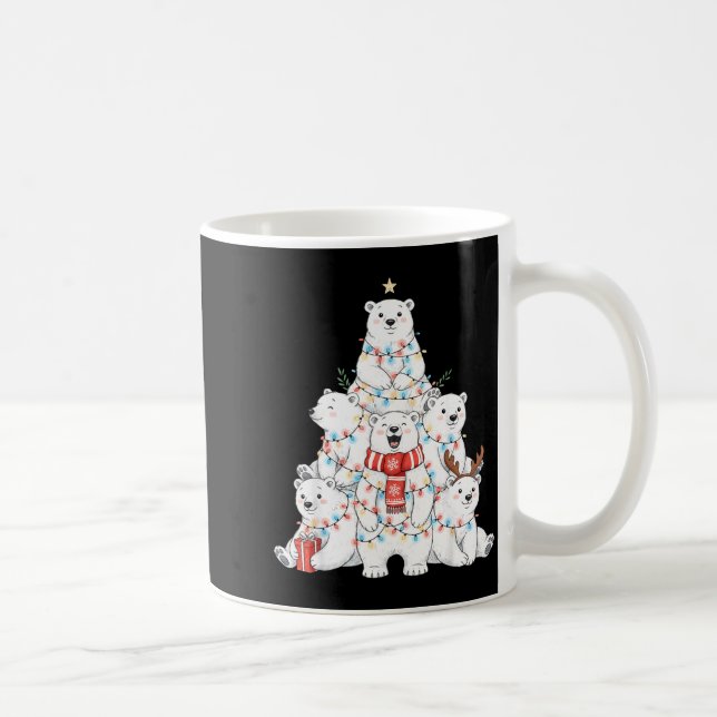 Caneca De Café Lar Bear Christmas Tree Xmas Pajamas  (Direita)