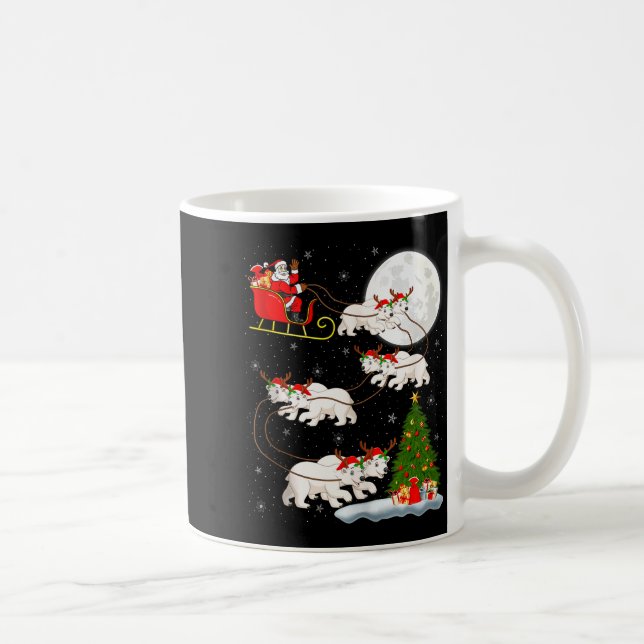 Caneca De Café Lar Bear Santa Sleigh Flying Funny Magical Christm (Direita)