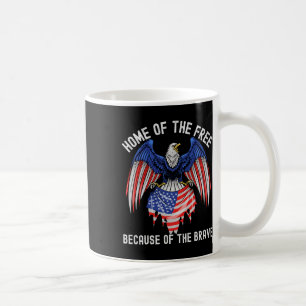 Caneca De Café Lar Dos Gratuitos Por Causa Da Águia Brava Usa Fl