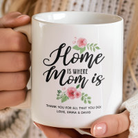 Lar é Onde a Mamãe Está Personalizado Obrigado