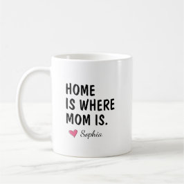 Caneca De Café Lar é Onde a Mamãe Está Presente Personalizado par