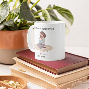 Caneca De Café Lar É Onde a Mamãe Me Abraça Personalizado