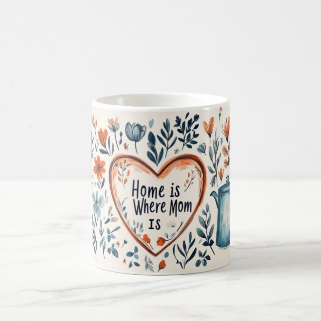 Caneca De Café Lar é Onde Está a Mamãe Presente de Doodle do Dia  (Centro)