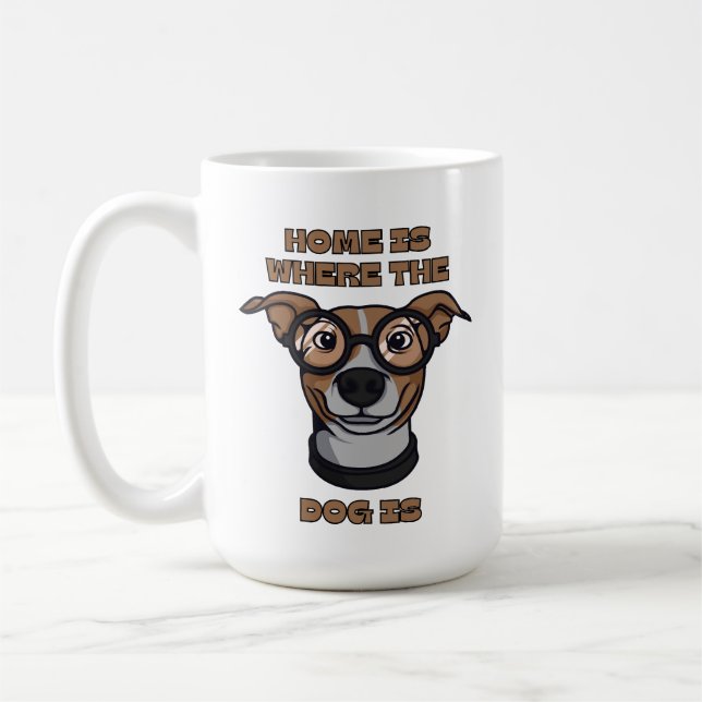 Caneca De Café Lar É Onde Está O Cachorro (Esquerda)