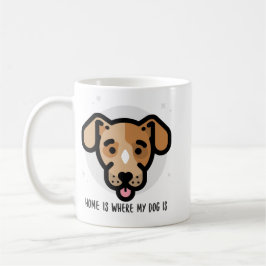 Caneca De Café Lar é onde está o meu cão - Design
