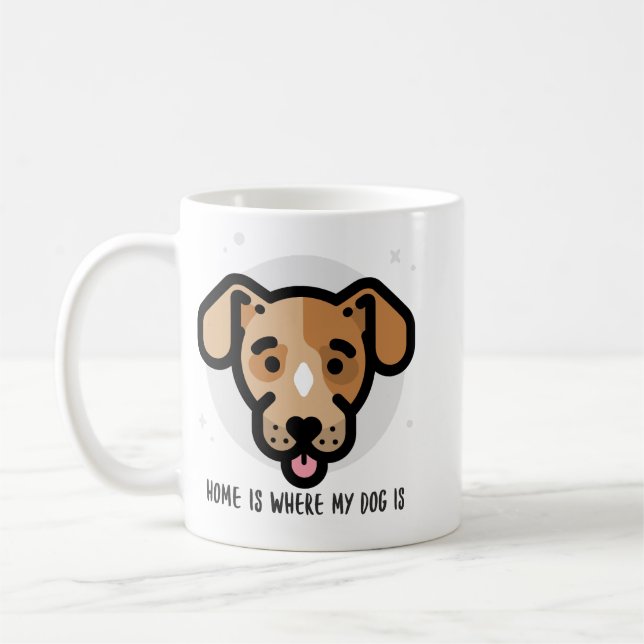 Caneca De Café Lar é onde está o meu cão - Design (Esquerda)
