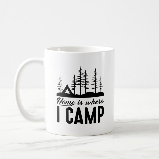 Caneca De Café Lar é Onde Eu Acampo (Esquerda)