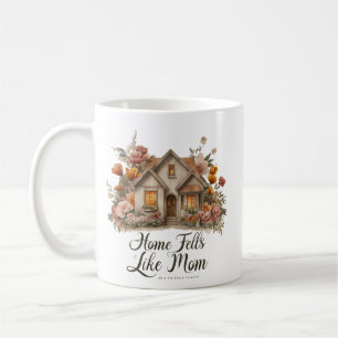 Caneca De Café Lar Sente como a Casa Vintage da Mamãe Design