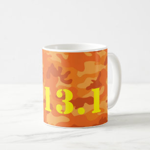 Caneca De Café Laranja Camo 13.1 Meia Maratona Colorida