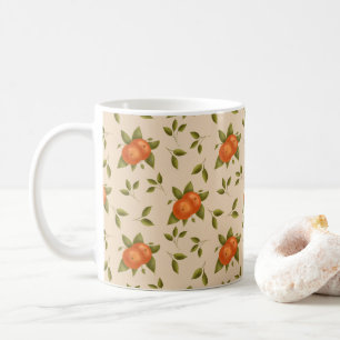 Caneca De Café Laranja Citrino de Verão Botânico