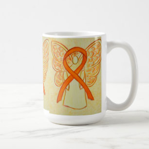 Caneca De Café Laranja Consciência Fita Angel Art Mug