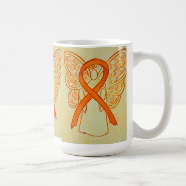 Caneca De Café Laranja Consciência Fita Angel Art Mug (Direita)