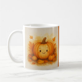 Caneca De Café laranja Cozy Fall vibes Pumpkin Folhas