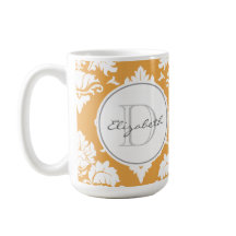 Laranja Damask Monogrammed Mug