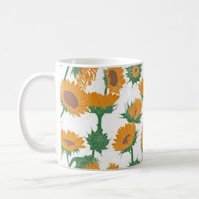Caneca De Café Laranja de Impressão de madeira (Esquerda)