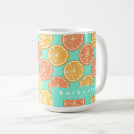 Caneca De Café Laranja de Verão Azul