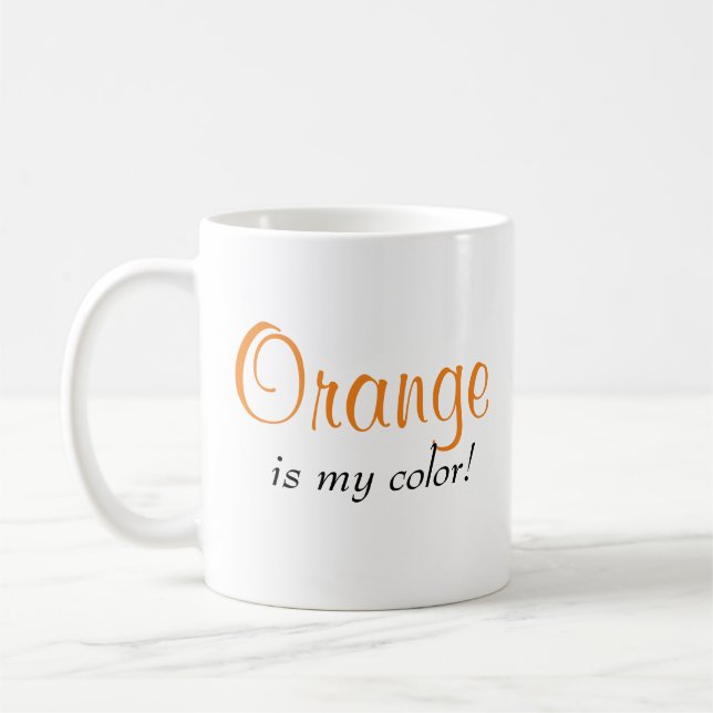 Caneca De Café Laranja Divertida é Minha Cor Dizendo (Esquerda)