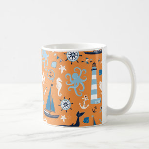 Caneca De Café Laranja do Oceano Náutico