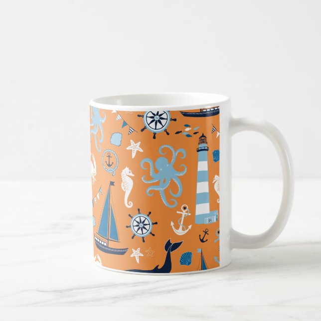 Caneca De Café Laranja do Oceano Náutico (Direita)