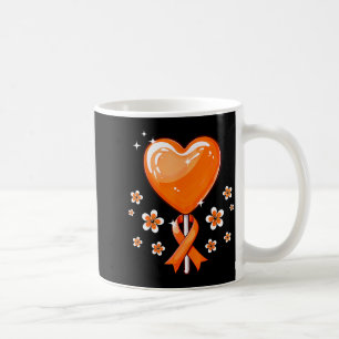 Caneca De Café Laranja Fita Coração Doce Conscientização Escleros