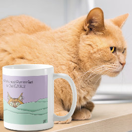 Caneca De Café Laranja Gengibre Roxo Gato Fofo Dia dos Pais