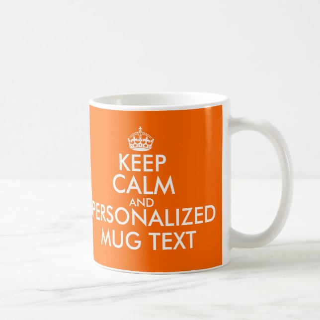 Caneca De Café Laranja Mantenha Pernas Calmas | Modelo personaliz (Direita)