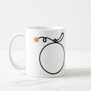 Caneca De Café Laranja Minimalista Arte de Uma Linha Ponto Laranj