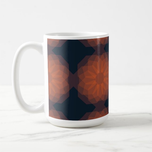 Caneca De Café Laranja, moderna abstração geométrica das flores (Esquerda)